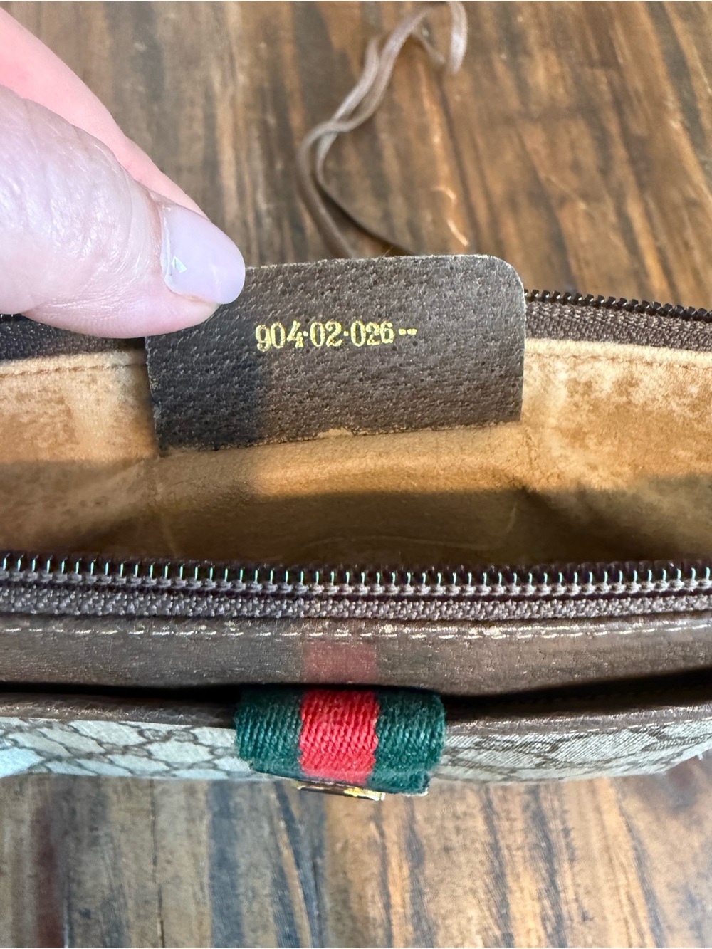 Gucci Beige Brown GG Canvas Crossbody with Red-Green Web Detail - Picture 9 of 15